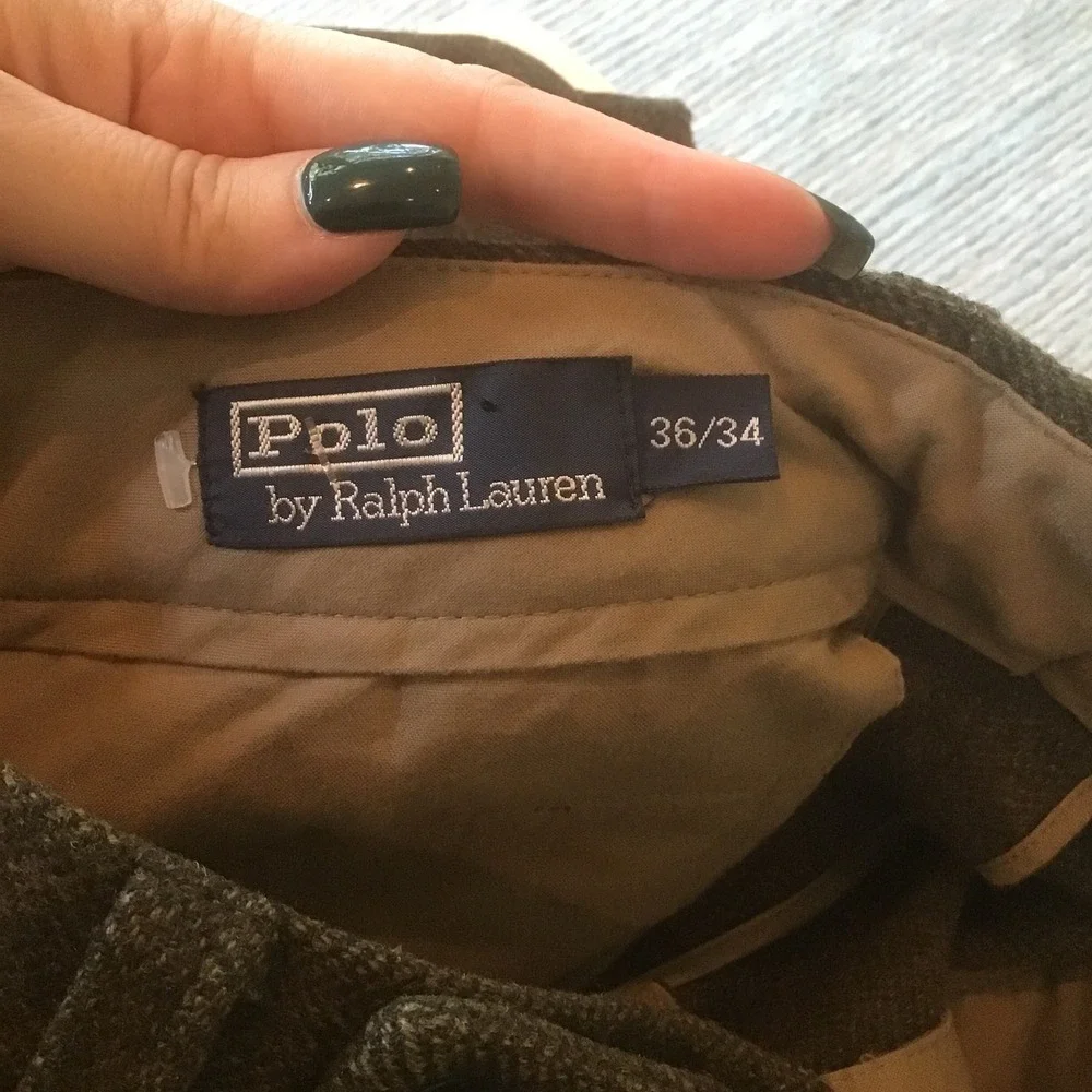 Polo Ralph Lauren 36x34 Wool Herringbone Cargo Field Pants Olive Green AS IS